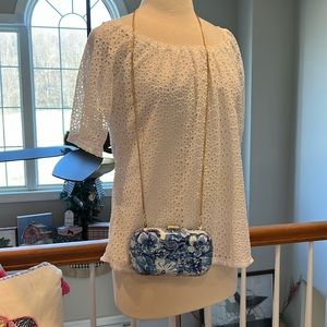 Lilly Pulitzer clutch with removable chain strap